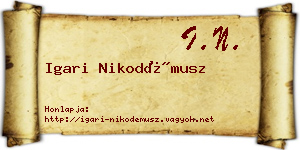 Igari Nikodémusz névjegykártya